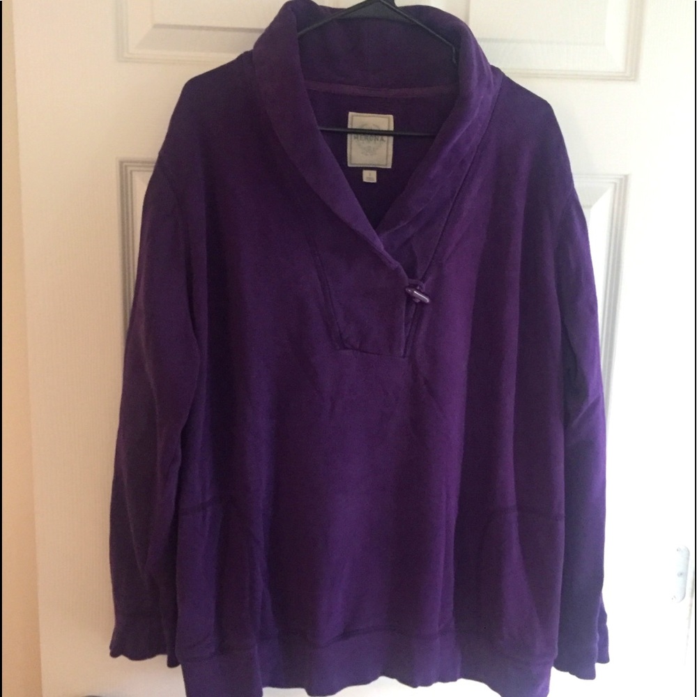 Merona Sweatshirt w/pockets 3X- Purple 🍇